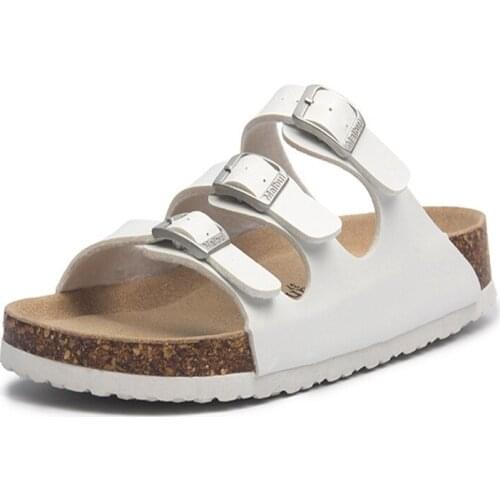 Hot sale New Summer Women Buckle Cork Slipper Shoes 2020 Casual Mixed Color Outside Non-slip Beach Slides Flip Flops size 35-43