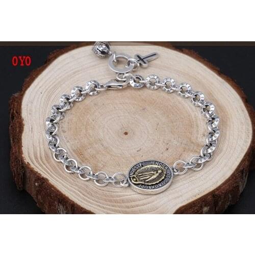 2021 new style 925 sterling silver fashion trendy jewelry popular Japan and South Korea retro Virgin Mary retro womens bracelet