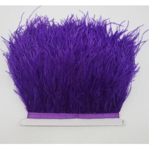 10 yards 10-15CM Ostrich feather trims for skirt/dress purple ostrich feathers ribbon DIY feather For Crafts Plumage Clothing