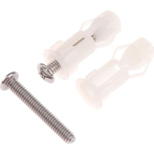 2PCS Toilet Seat Hinges Screws Universal Replacement Toilet Seat Hinge Set