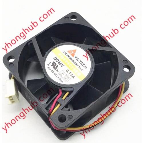 Y.S.TECH FD486025EB DC 48V 0.11A 60x60x25mm 3-wire Server Cooling Fan