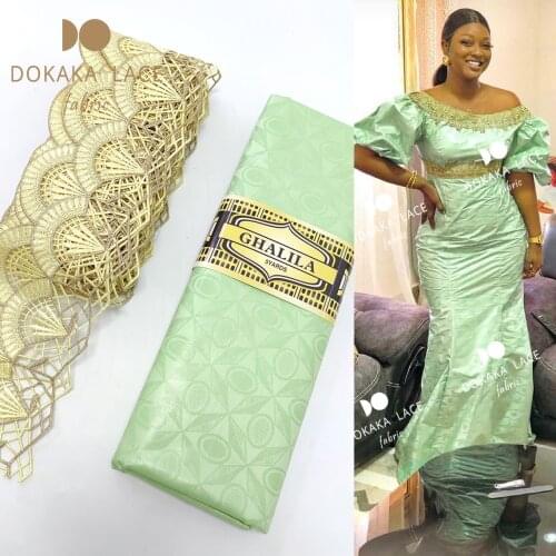 5+5 Yards 2021 Latest African Lace High Quality Lace Ribbons With Bazin Riche Embroidere For Wedding Bride Dresses Material