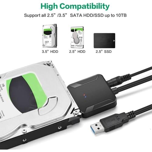 Smartphone Expansion Converter SATA to USB Adapter for 2.5in 3.5in HDD SSD Hard Disk Drive for Bitcoin Miner Mining