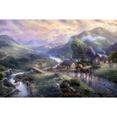 Free shipping! Emerald Valley Thomas Kinkade HD Canvas Print Living Room Bedroom Wall Pictures Art Painting Home Decoration