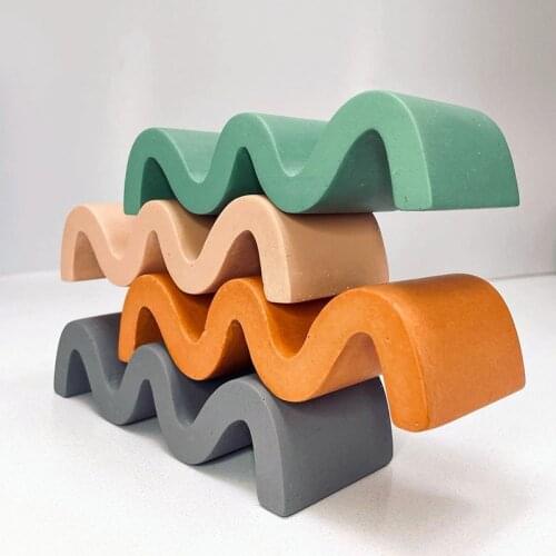 Soap Holder Concrete Silicone Molds Wave Design Cement Soap Dish Molds DIY Concrete Cement Molds Jesmonite Terazzo Tray Mold