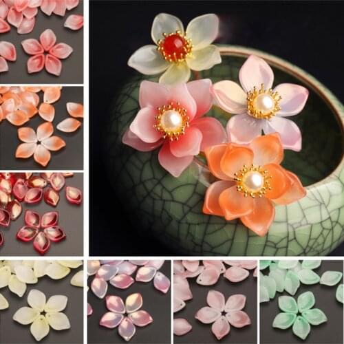 100 Pcs Lily Petals Czech Lampwork Austria Crystal Glass Beads for Charms Jewelry Making DIY Needlework Accessories