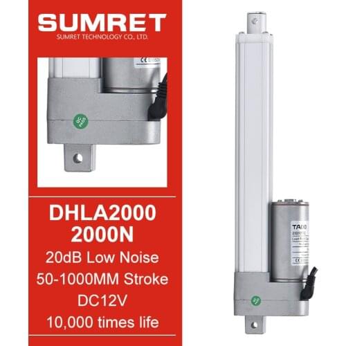 DC 12V Electric Linear Actuator Low Noise Gear Motor 300mm Actuator 2000N Load 5mm/s Speed Technic Linear Actuator Garage Door