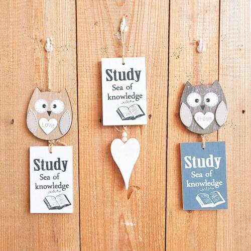 Nordic style family door decoration study door hanging lovely childrens room wooden decorative door plate