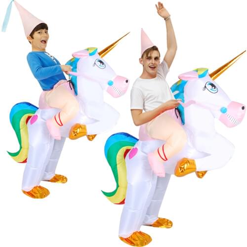 Cartoon Kids Christmas Party Cosplay Unicorn Inflatable Costume Halloween Adult Carnival Suit Fancy Animal Role Play Clothes