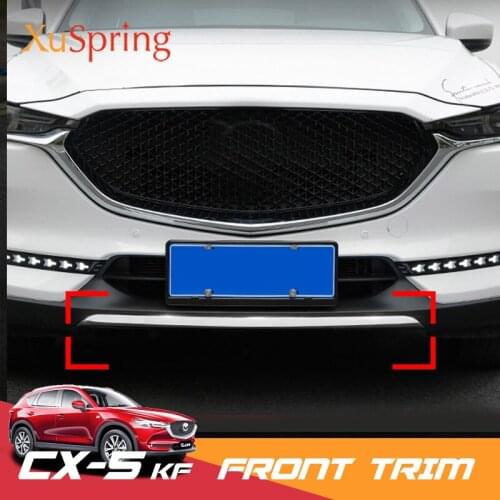 For Mazda CX5 CX-5 2018 2019 2021 KF accessories Stainless steel car exterior front lip bumper cover strip trim Chromium Styling