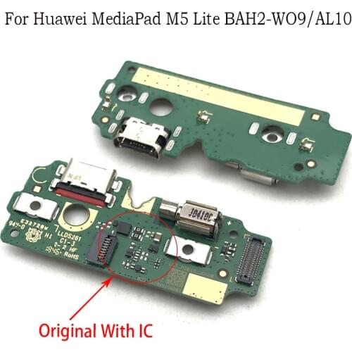 Dock Connector Micro USB Charger Charging Port Flex Cable Microphone Board For Huawei Mediapad M5 lite BAH2-W09/AL10