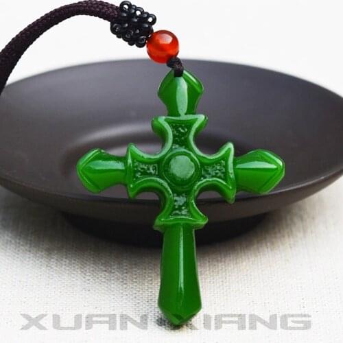 Drop Shipping Nephrite Pendant Necklace Cross Pendant Jewelry for Men Womens Jades Pendants