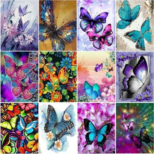 Gatyztory Framed Butterfly DIY Painting By Numbers Kits Animal Picture Colouring HandPainted Oil Painting Home Decor Unique Gift