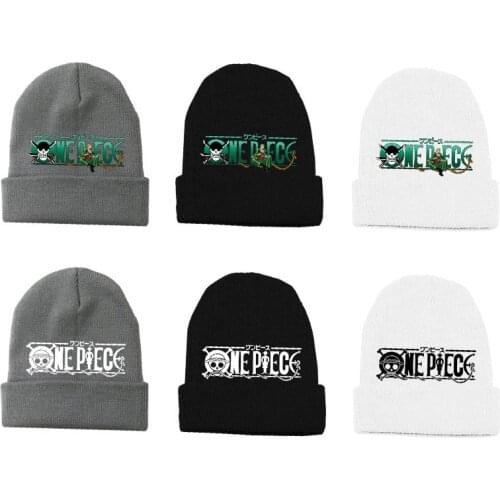 One Piece Monkey D Luffy Straw Hat Anime Skullies Caps Knitted Beanies Winter Warm Hats Men Women Boys Girls Gift Elastic