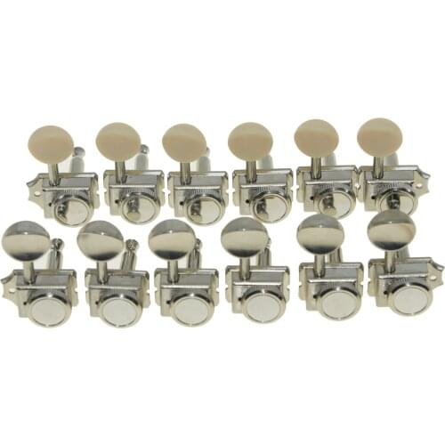 KAISH Guitar Vintage Style Locking Tuners Guitar Tuning Keys Guitar Lock Machine Heads for Strat Tele Nickel