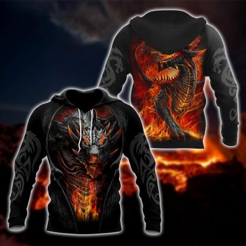 2021 Fashion Beautiful Dragon King Mens Hoodie Unisex Sweatshirt For Men/Women Spring/Autumn Casual Pullover Zipper Streetwear