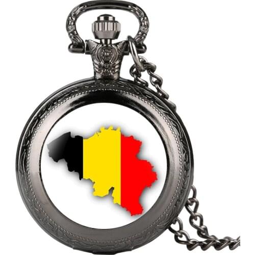 Fashion Belgium Map Pocket Watch for Women orologio donna White Dial Analog Clock for Men Pendant Accessory relojes de bolsillo