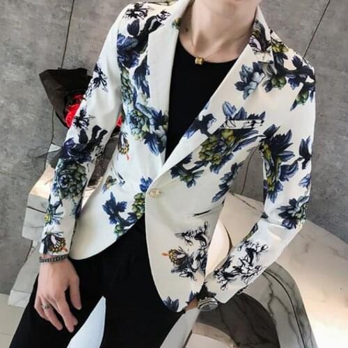 2021 Mens high-grade suit Jackets/Male slim fit printing Fashion swallow-tailed coat/Man leisure business suit spring Blazers