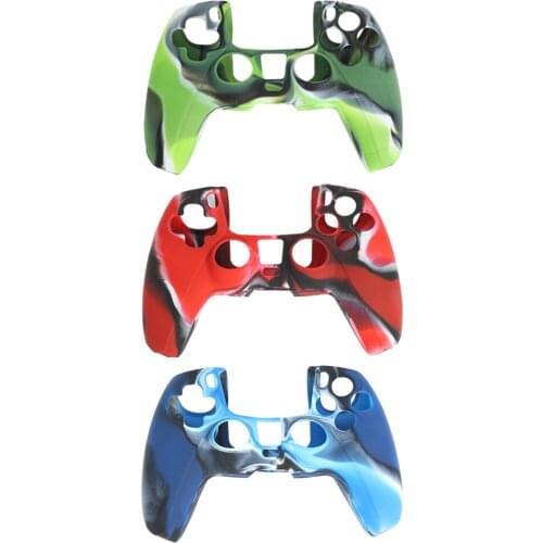 Camouflage Soft Silicone Controller Skin Cover for Sony PlayStation 5 PS5 Gamepad Protective Guard Joystick Game Console Case