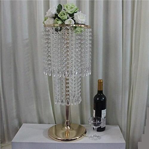 Pack of 10 Acrylic Crystal Beaded Wedding Table Centerpiece Flower Stand for Party Event Decoration