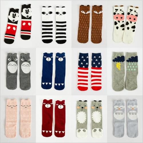 2017 New Toddler cat Design Knee High Baby Socks Girls Boys Fall Winter Leg Warmers Fox Socks Knee Pad Meia