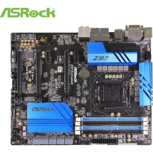 Used original slot LGA1150 Z97 motherboard for ASRock Z97 Extreme6 desktop board USB3.0 SATA3 DDR3