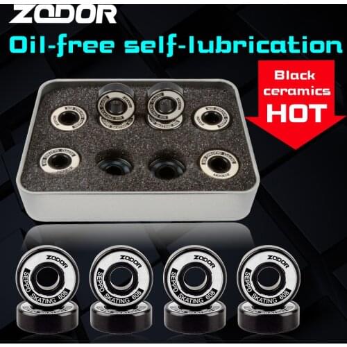 Black ceramic 7-beads high speed skating bearing ZODOR oiled self-lubrication 608 ABEC-11 ILQ11 competition PRO racing level