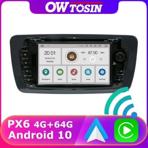 PX6 4+64G Android 10 Car GPS Radio For Seat Ibiza 2009-2013 TDA7850 Bluetooth 5.0 WiFi HDMI 5*USB Wireless Carplay Auto Stereo