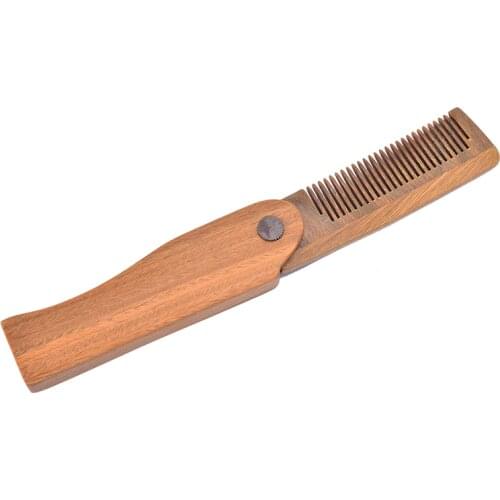 1pc Natural Wood/Horn Fold Comb Hair Comb For Men Beard Care Anti-static Comb Hair Care Tools Hair Brush