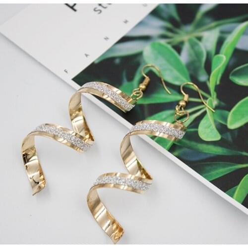 Earrings Jewelry Punk Women Twist Spiral Dangle Earring Lady Girl Charm Jewelry Earrings Valentines Day Gift Long Earrings