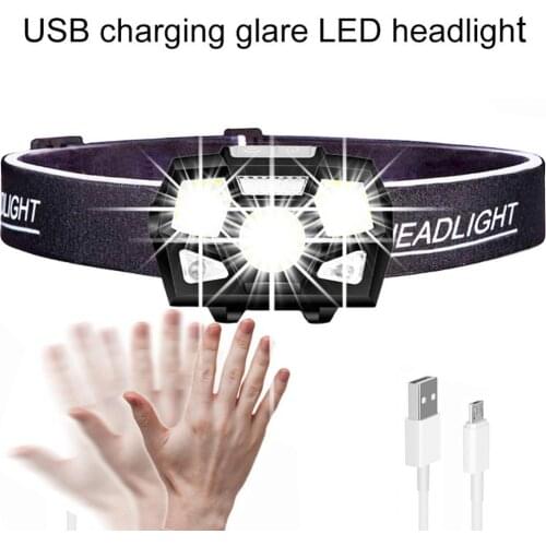 50%HOT 5000LM USB Rechargeable Night Fishing Camping Gesture Sensing LED Headlight Lamp