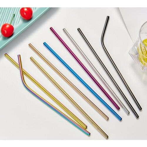 GIEMZA Drinking Straw Beverage Tubes Bar Cocktail Star Bucks Straws Stainless Steel Drink Tube Decoration Folding Tool