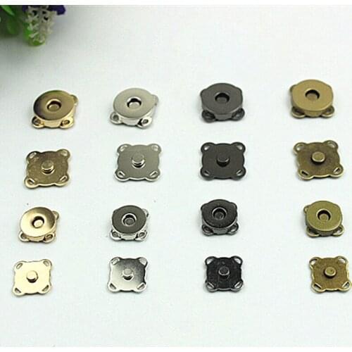 High Quality 100sets/lot Black Silver Sew on Metal Magnetic Snaps Button for Overcoat Bag Garment Accessories Scrapbooking DIY