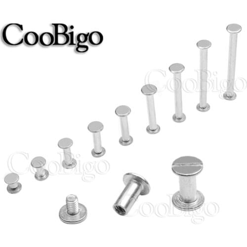 20sets Metal Aluminum Solid Screw Nail Rivet Double Round Head Belt/strap Rivets Bookkeeping Luggage Clothes Leather DIY Craft