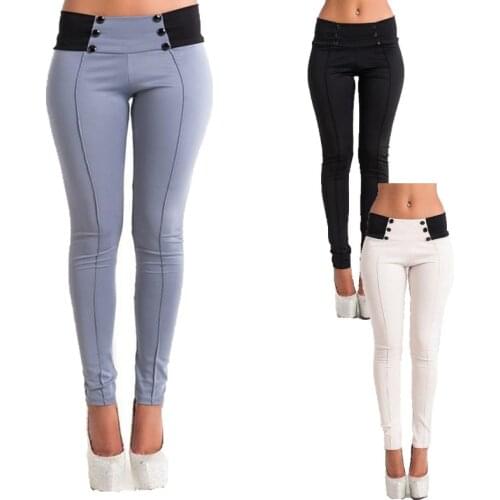 Tilorraine European and American summer womens new waist slim cotton three color pencil pants tights women bottoms pants