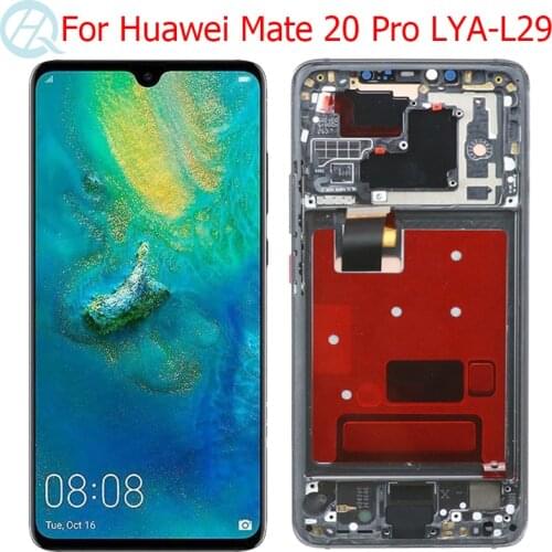 Original Mate 20Pro LCD For Huawei Mate 20 Pro Display With Frame Fingerprint 6.39" Mate 20 Pro LYA-L29 LCD Touch Screen Parts
