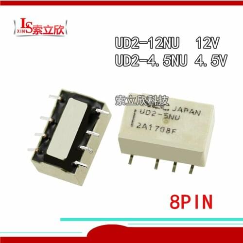 10PCS/LOT 100%Original New relay UD2-4.5NU UD2-12NU UD2-4.5V 4.5V 12V 1A 8PIN