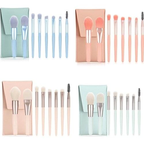 8 Pcs Mini Makeup Brushes Travel Portable Makeup Beauty Tool Synthetic Fiber Bristles Comfortable Brush With Bag