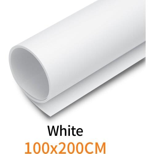 White 100cm*200cm 39"*79" White Seamless Water-proof PVC Backdrop Background Paper for Photo Video Photography Studio