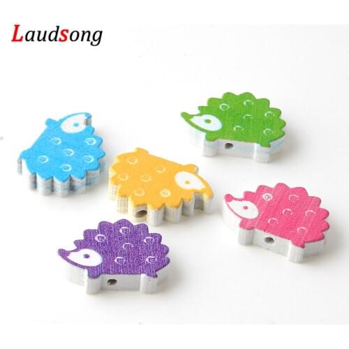 40pcs Wooden Spacer Beads 17x23mm Hedgehog Wood Beads for Jewelry Making DIY