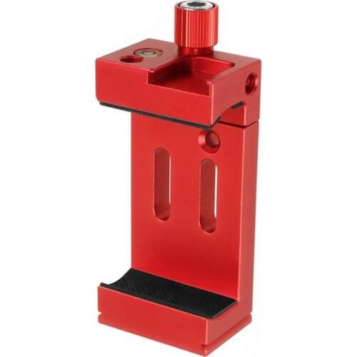 Mobile Phone Holder Clip for GoPro Flashlight Microphone Smartphone w Spirit level Cold Shoe Mount 1/4 3/8 Tripod Clamp Bracket