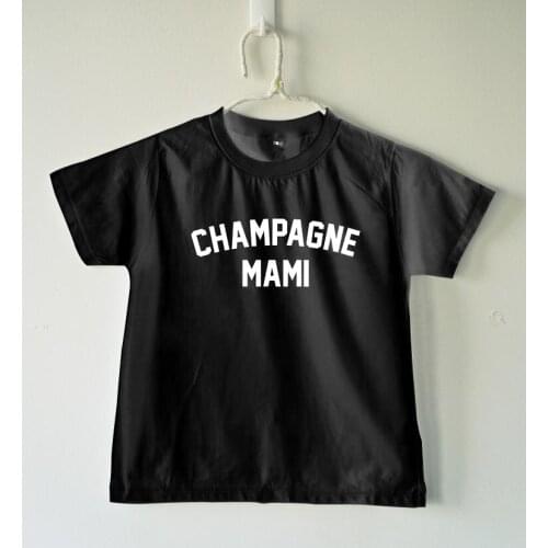 Champagne mami print Kids tshirt Boy Girl t shirt For Children Toddler Clothes Funny Tumblr Top Tees Drop Ship CZ-40