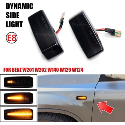 For Mercedes For Benz C E S SL CLASS W201 190 W202 W124 W140 R129 Dynamic LED Flashing Turn Signal Light Side Marker Lamp