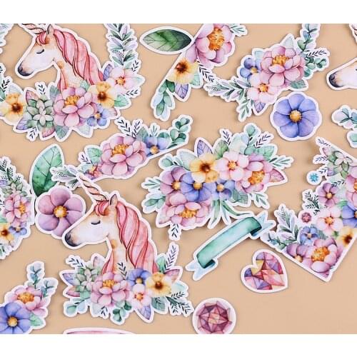 40pcs Cute Unicorn Cartoon Album Scrapbook Waterproof Decoration Sticker DIY Handmade Gift Scrapbook Sticker