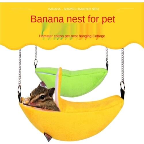 Hamster Banana Nest Winter Warm Hanging Hammock Hanging Nest Moon Boat-Shaped Cabin Small Pet Cotton Pet Nest