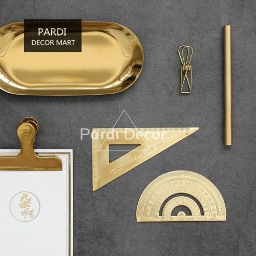 Golden stainless steel handmade ruler Desk tool study tools office tools 1pc/lot