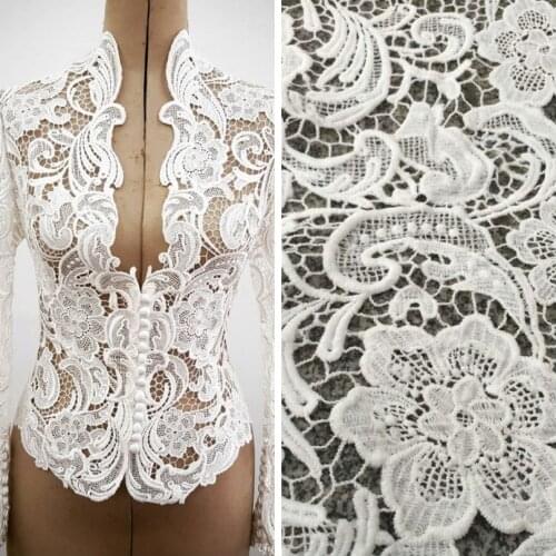 1 Yard Exquist Off white Guipure cord embroidery lace fabric French lace DIY sewing dress skirt cloth fabric