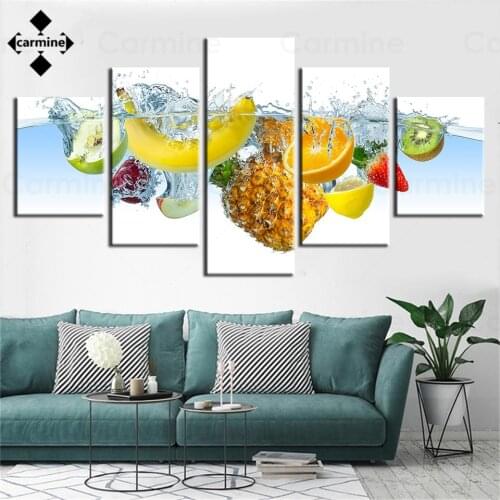Kitchen Decor Hd Picture Juicy Fruits Poster and Print Banana Pineapple Apple Kiwi Wall Art Painting Modern Picture Decor Home