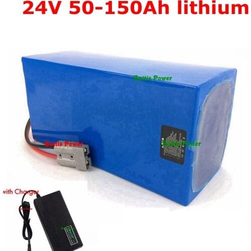 24V 100Ah 180AH Lithium battery 24V 150AH 120Ah li-ion battery for 2000W RV EV scooter solar golf cart UPS +10A Charger