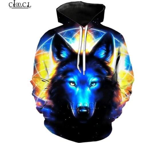 HX Fashion Men Women Casual Streetwear Popular Animal Wolf Hoodies 3D Printed Hooded Pullover Autumn Tops Drop Shipping